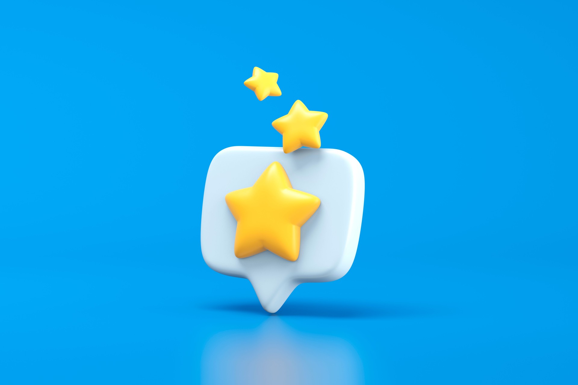 Three yellow stars on Speech Bubble